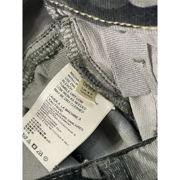 Pilcro By Anthropologie Corduroy Pants Womens 27 Petite Green Camo Skinny High - Picture 9 of 11